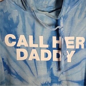 Blue Tie Dye BARSTOOL CALL HER DADDY Hoodie XL